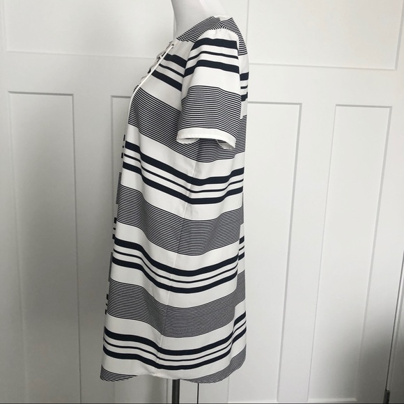 Express Striped Shift Dress Lace up Tie - Picture 3 of 6